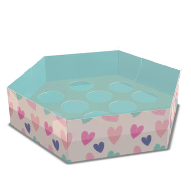 Caixa Hexa Amor Em Cores 12 Doces - Kit 10 unidades